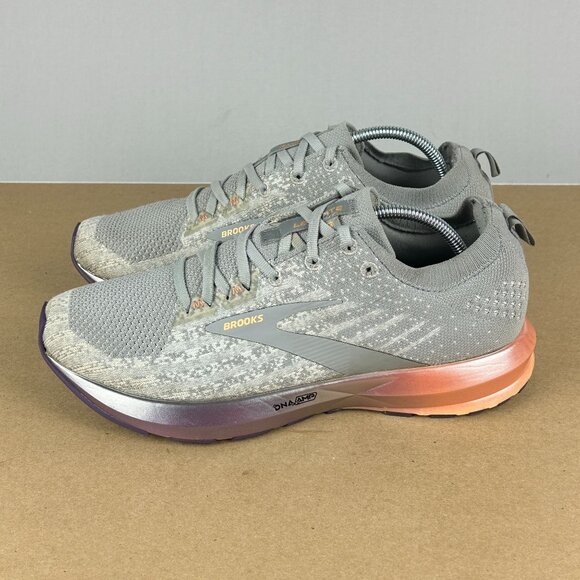 Brooks Shoes - Brooks Levitate 3 Athletic Running Shoes Womens 10 Gray Purple Copper Low Top